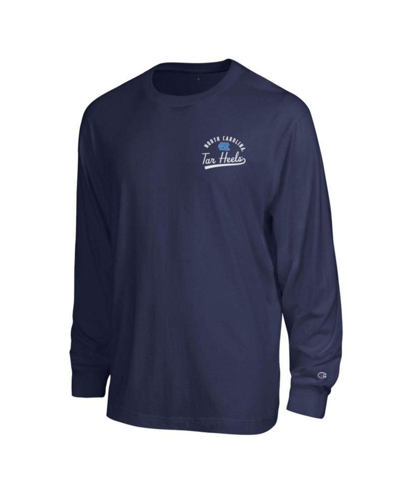 Men's Navy North Carolina Tar Heels Laminated All-Star Long Sleeve T-Shirt