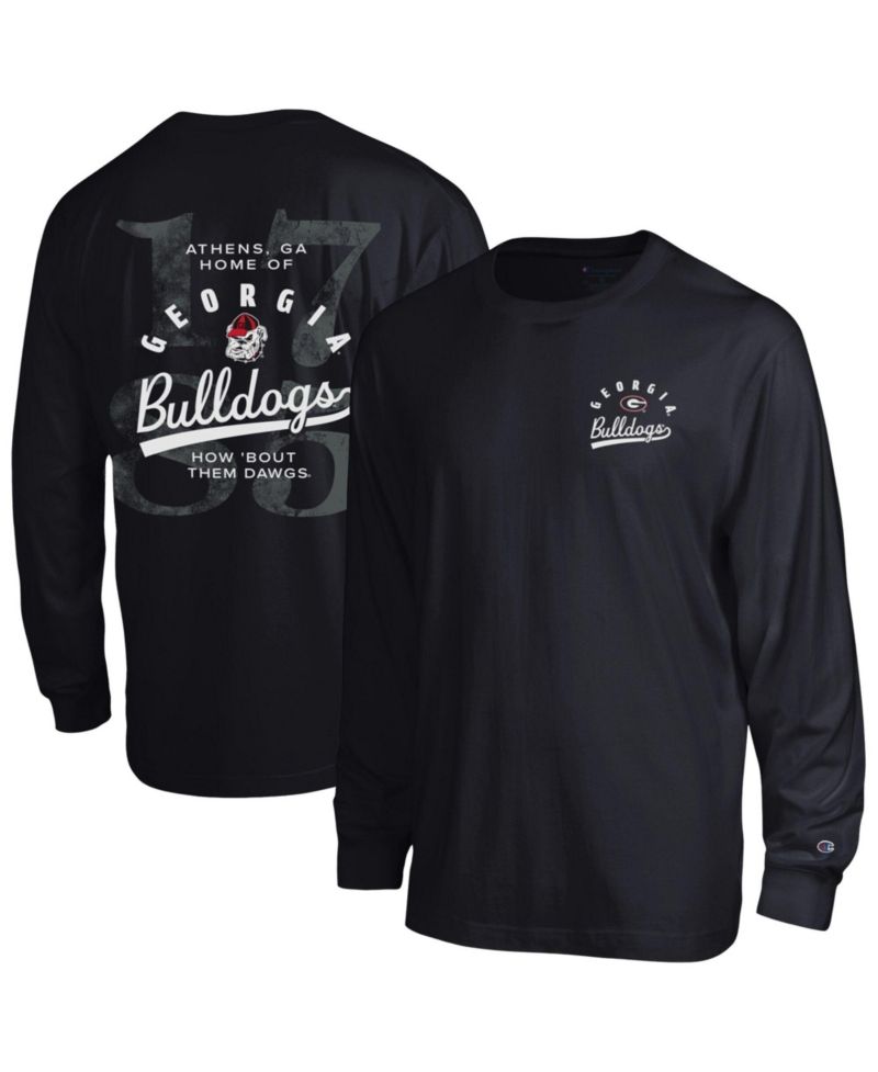 Men's Black Georgia Bulldogs Laminated All-Star Long Sleeve T-Shirt