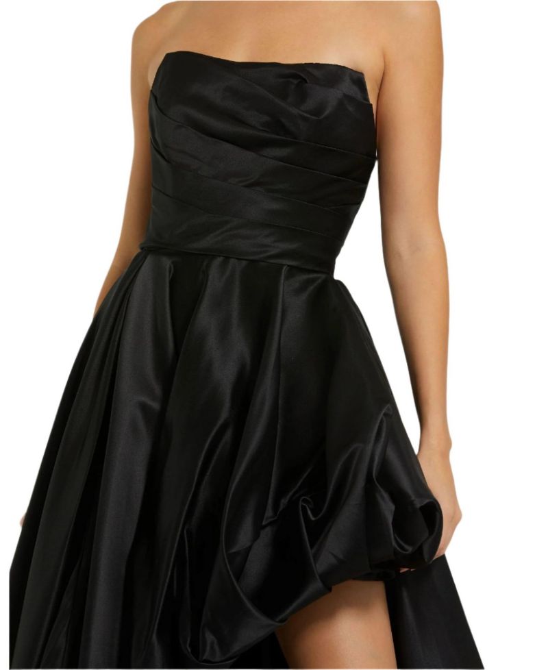 Women's Strapless Ruched High Low Gown