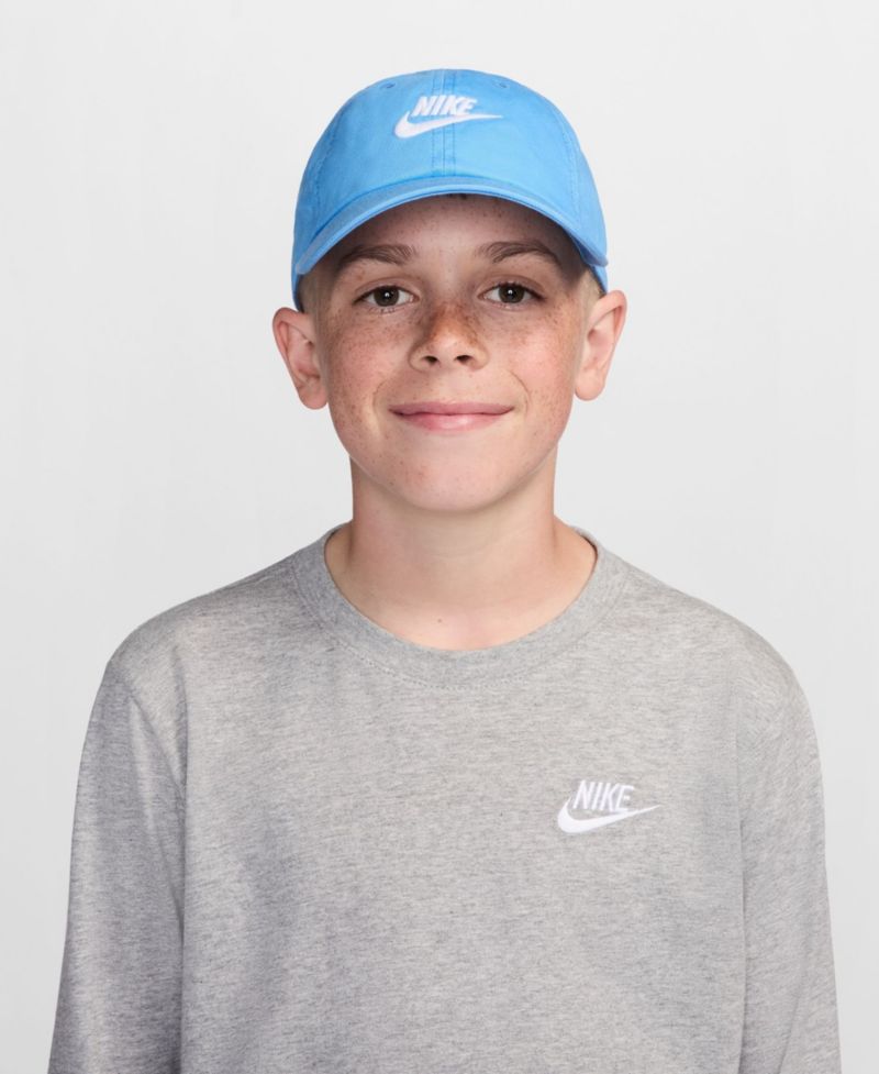 Big Boys and Girls Blue Nike Dri-FIT Wash Club Adjustable Hat