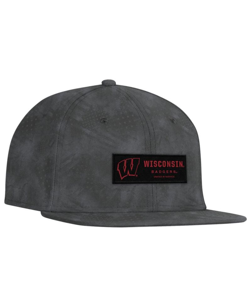 Men's Charcoal Wisconsin Badgers Freedom Collection ArmourFuse Snapback Hat