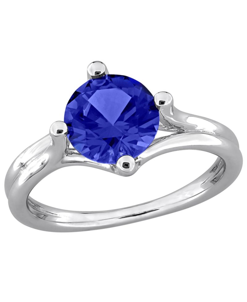 Lab Grown White Sapphire (2 ct. t.w.) Ring in Sterling Silver (Also Available in Ruby & Blue Sapphire)