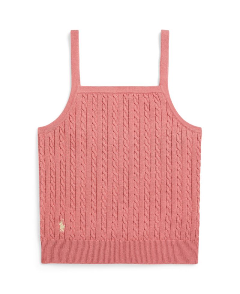 Girls' 7-16 Mini-Cable Square Neck Tank Top