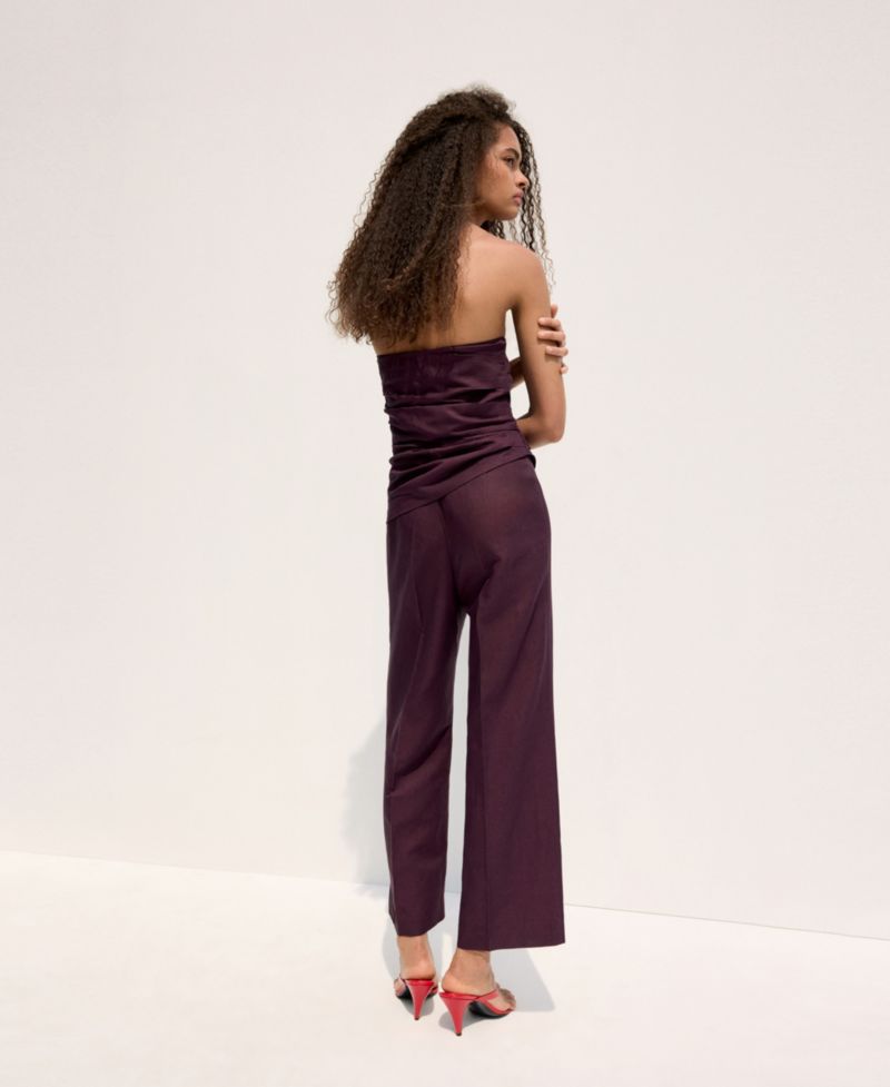Women's Strapless Linen Jumpsuit