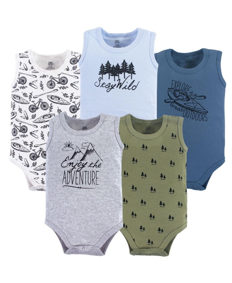 Five-Pack of Sleeveless All-in-One Bodysuits