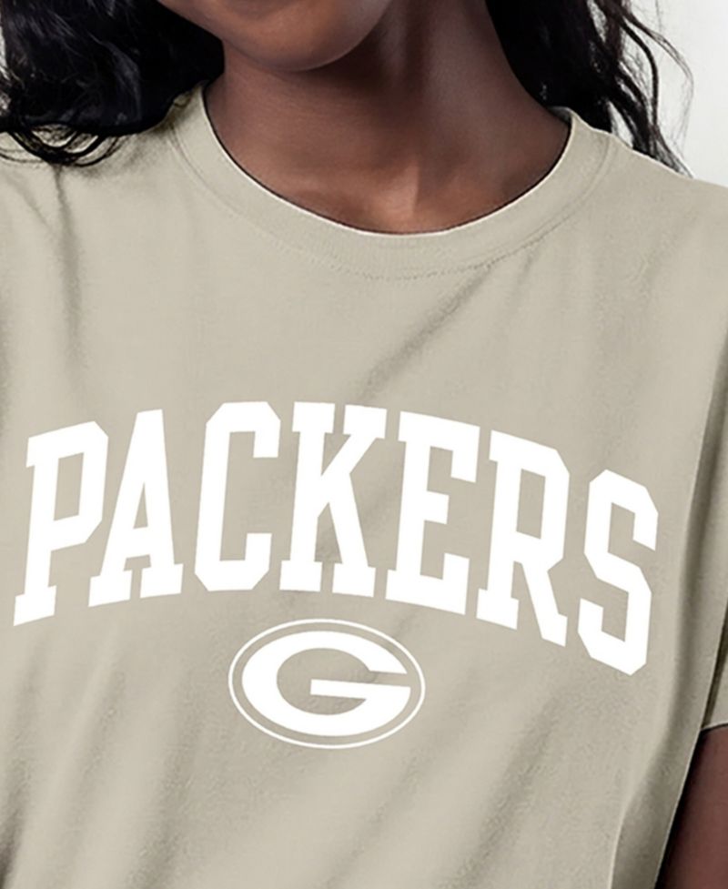 Women's Cocoa Butter Green Bay Packers Screen Print Graphics T-Shirt