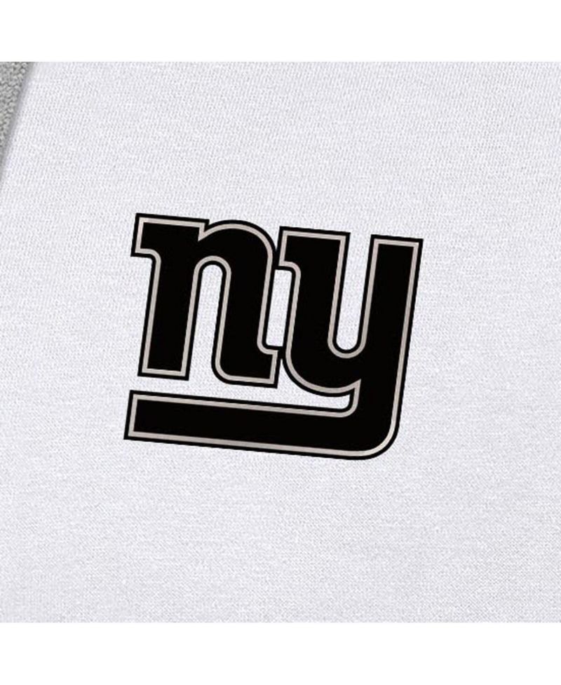Men's White New York Giants Brushed Carbon Victory Pullover Hoodie