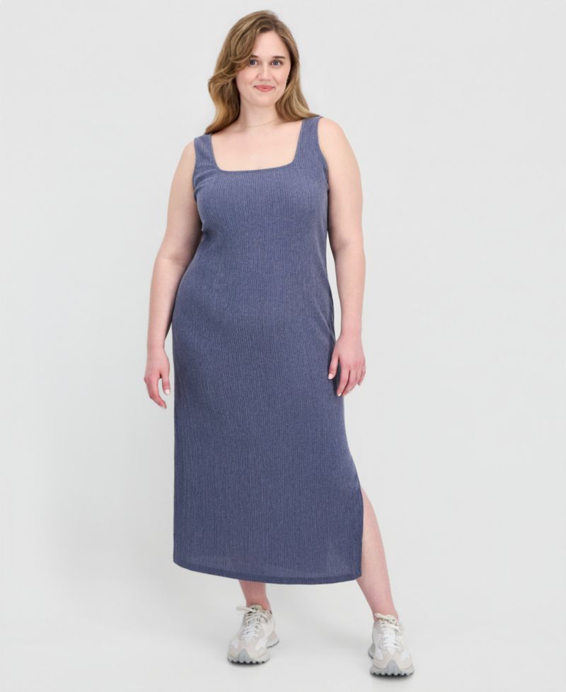 Trendy Plus Size Square-Neck Maxi Dress