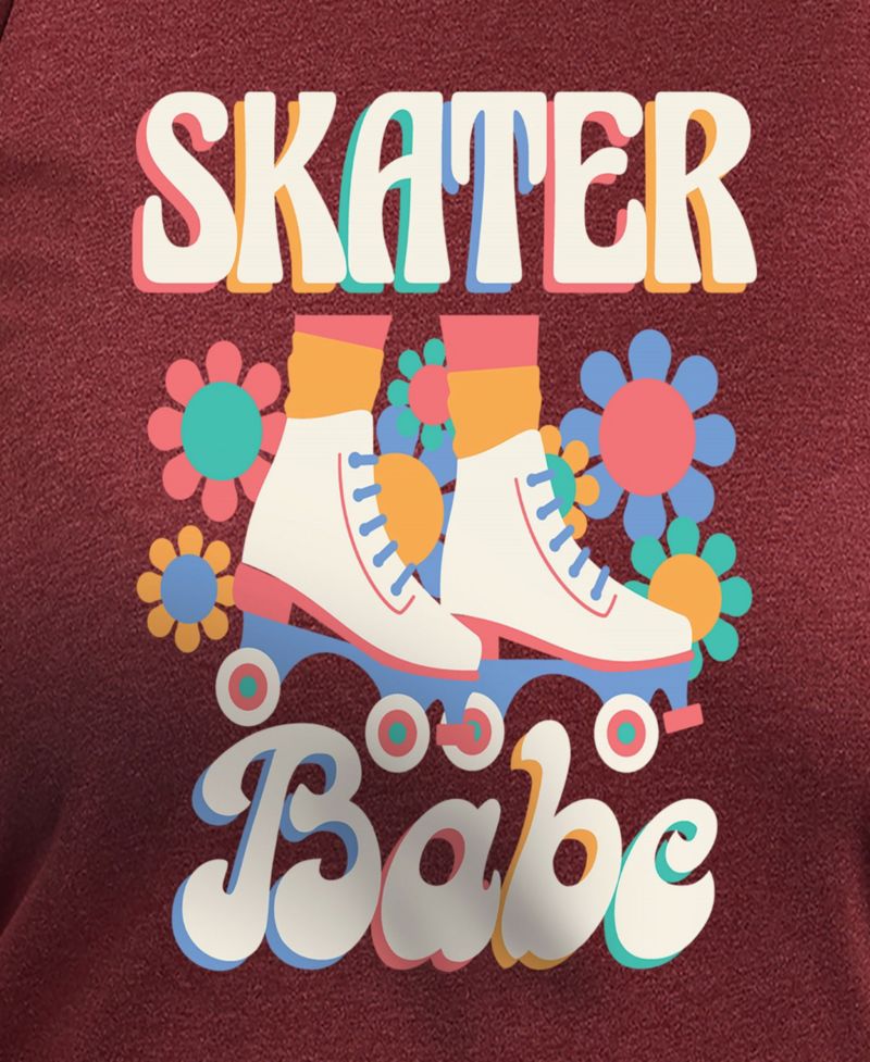 Plus Size Skater Babe Graphic Crew Neck Top