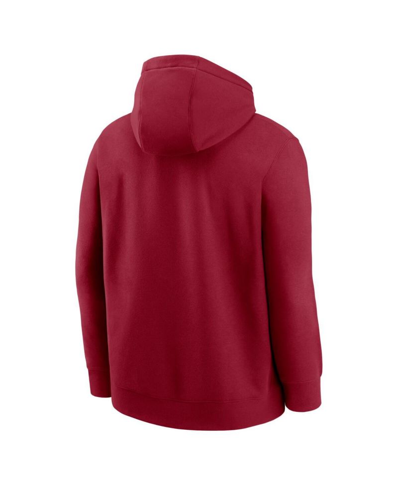 Men's Crimson Alabama Crimson Tide Club Fleece Arch Pullover Hoodie