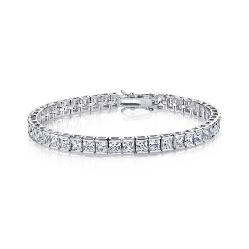 Modern Plated Alternating CZ Tennis Bracelet