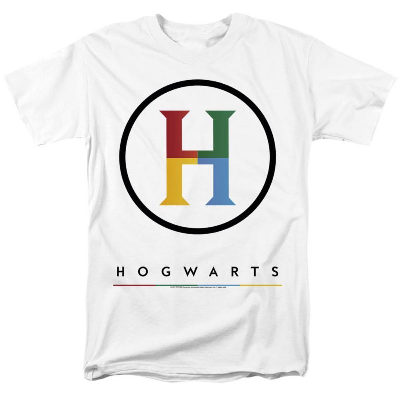 Men's Hogwarts Four Colored H Logo T Shirt