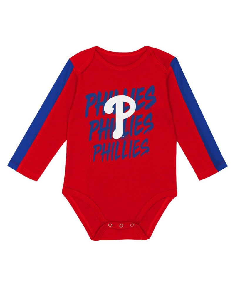 Baby Boys and Girls 3-Piece Philadelphia Phillies Double Down Bodysuit and Pants