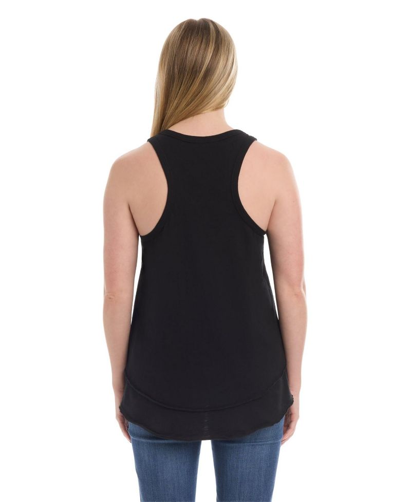 Women's Shrunken Mock Hem Shirttail Tank