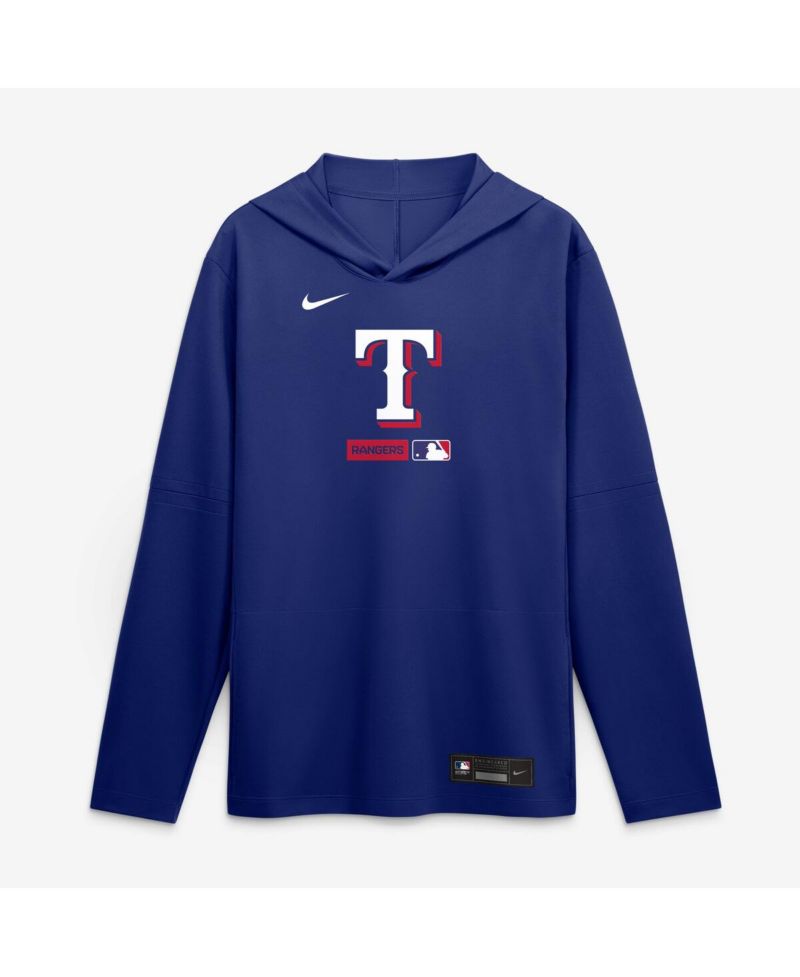 Men's Royal Texas Rangers Authentic Collection Dri-FIT Long Sleeve Hooded T-Shirt