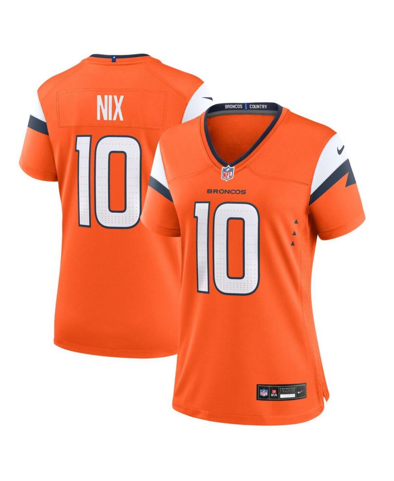 Women's Bo Nix Orange Denver Broncos Game Jersey
