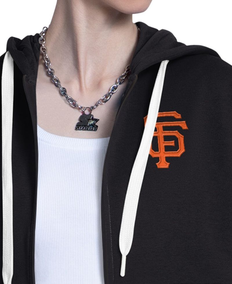Women's Black/Heather Gray San Francisco Giants Wishbone Full-Zip Hoodie