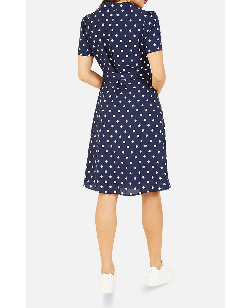 Women's Retro Shirt Polka Dot Dress