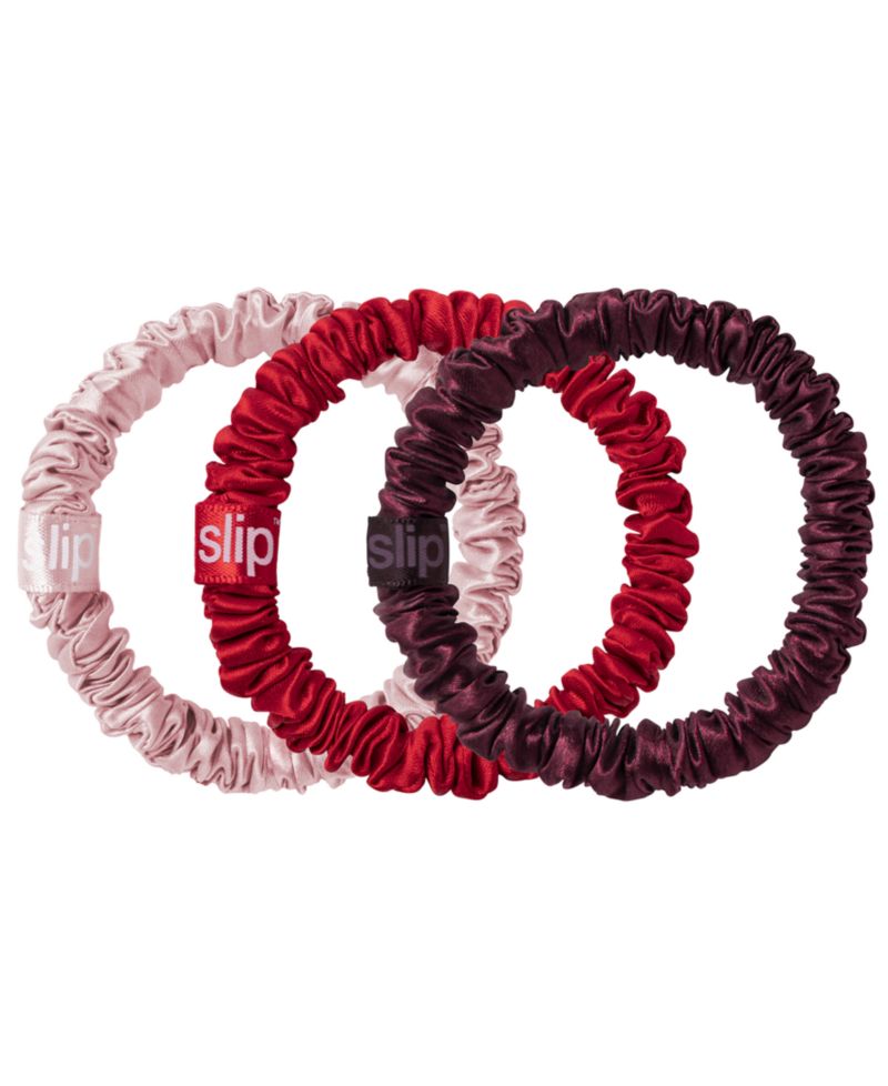 3-Piece Pure Silk Skinny Scrunchie Trio Set