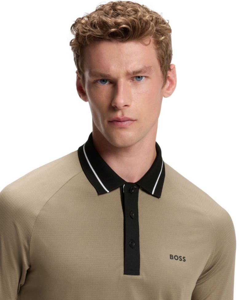 Men's Contrast Logo Slim-Fit Polo Shirt