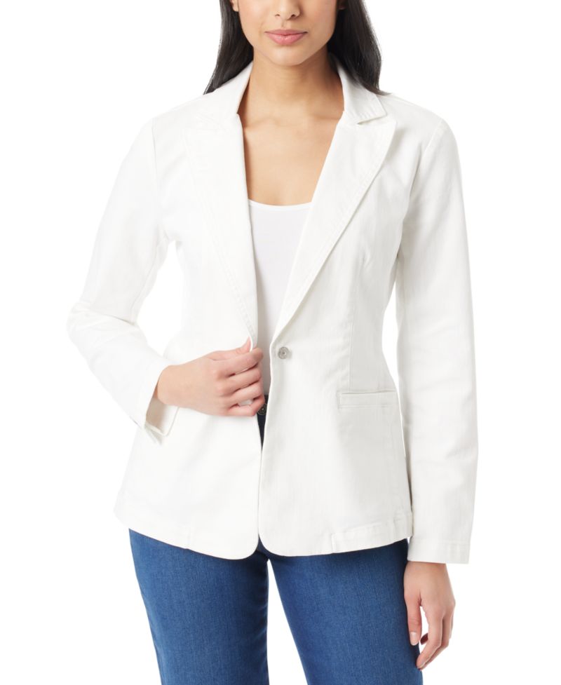 Women's Denim One-Button Blazer
