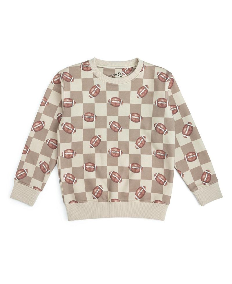 Big Boys(10-12) Football Checkered Sweatshirt