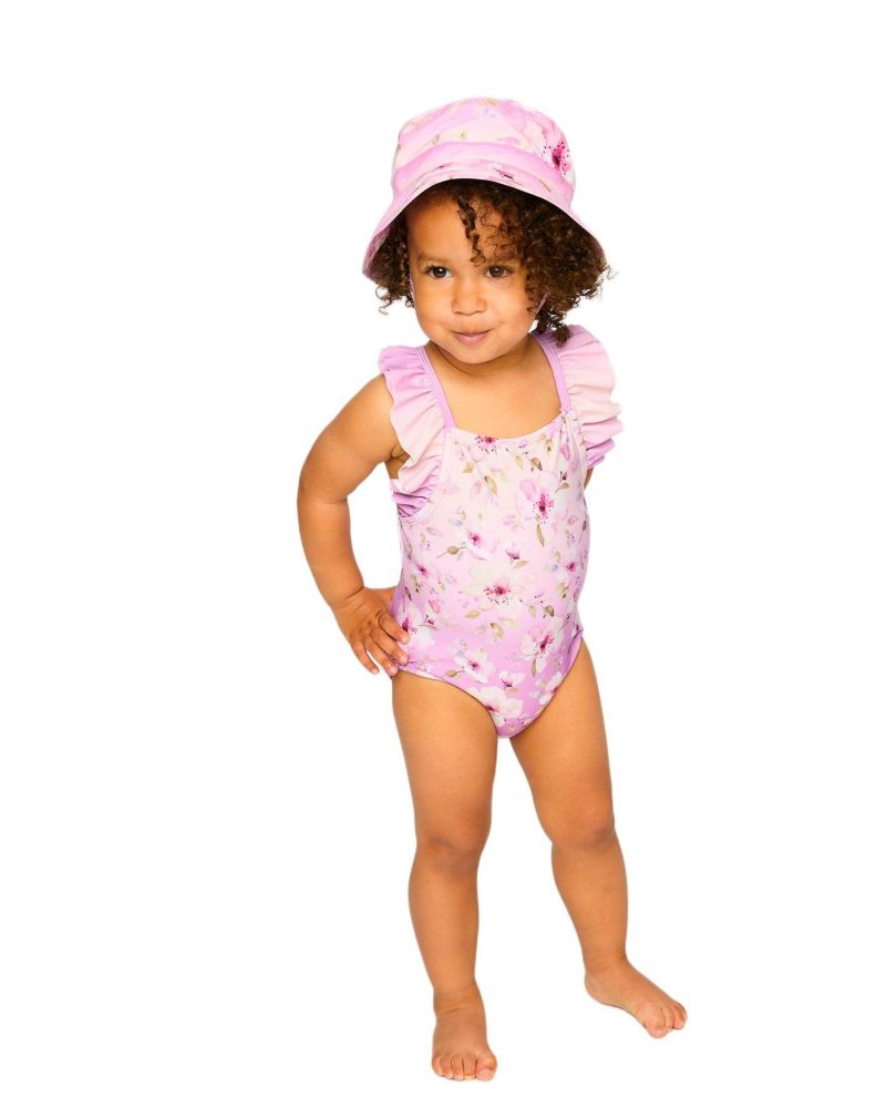 Baby Girls One-Piece Swimsuit Flower Print