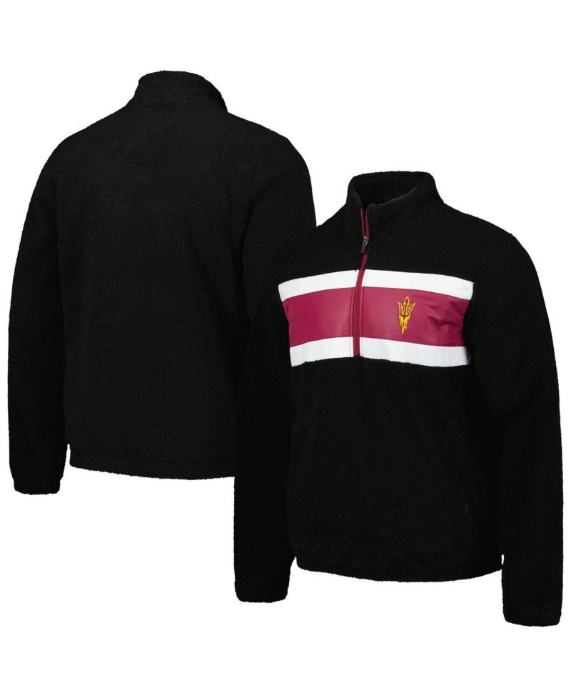 Men's Black Arizona State Sun Devils Pinch Runner Half-Zip Hoodie