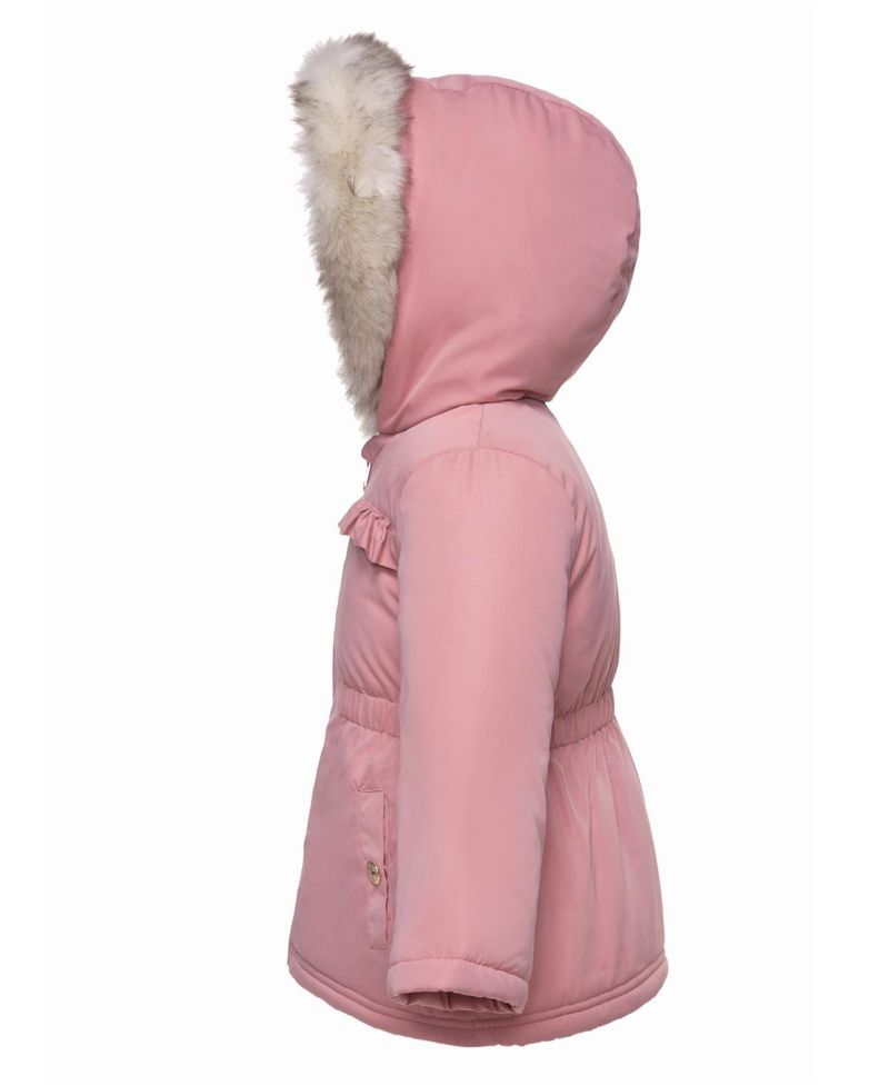 Baby Girls Puffer Jacket with Sherpa Fleece Lining 6-24M