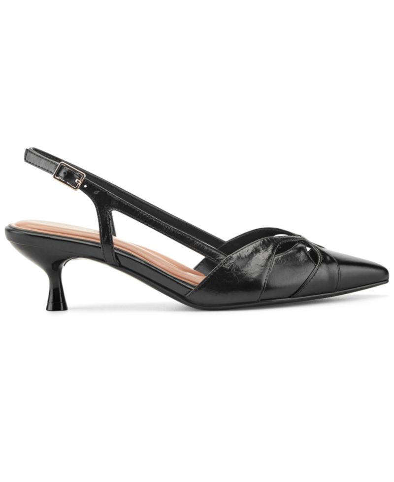 Women's Kaisley eFlex Cutout Leather Slingback Kitten Heel Pumps