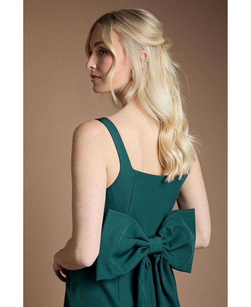 Women's Bow Back Square Neck Maxi Dress
