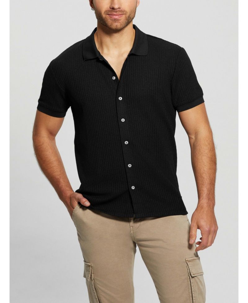 Men's Pointelle Short-Sleeve Knit Shirt