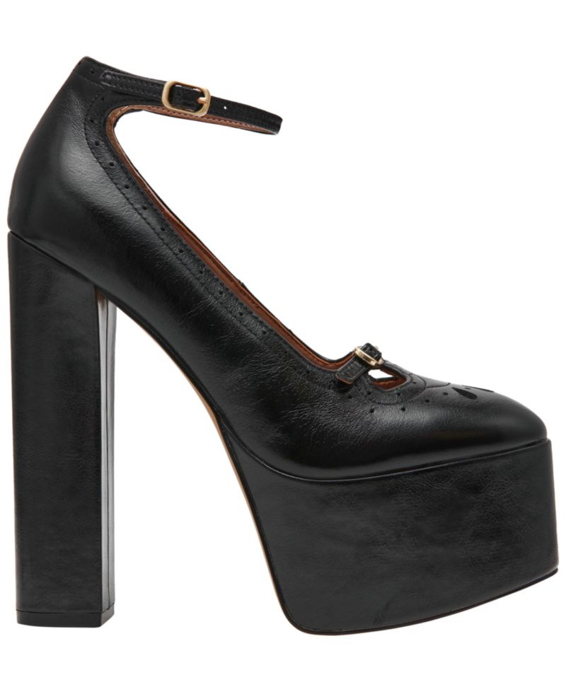 Women's Saxon High Platform Brogue Block Heel Pumps
