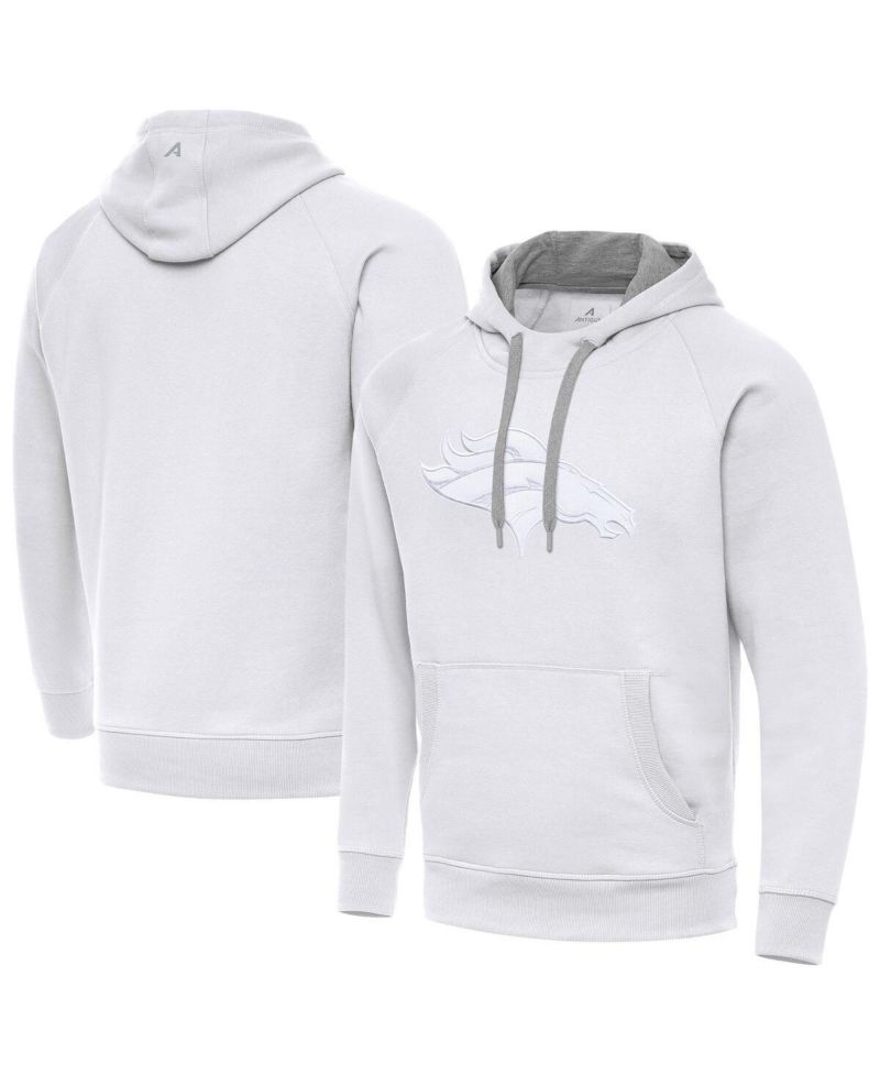 Men's White Denver Broncos Victory Pullover Hoodie