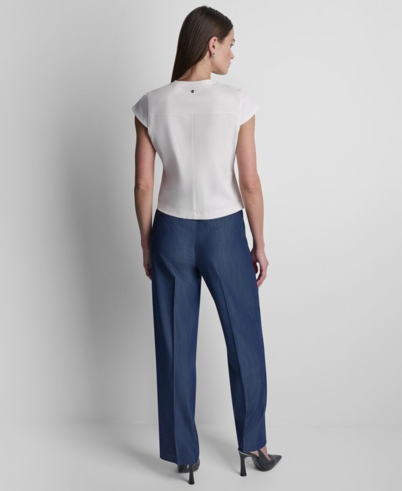 Women's City Ponte Cap-Sleeve Knit Top