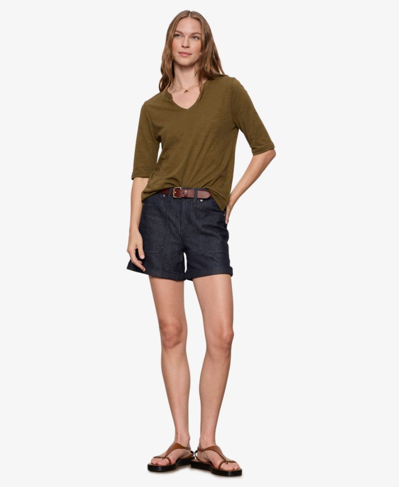 Petite Notch-Neck T-Shirt