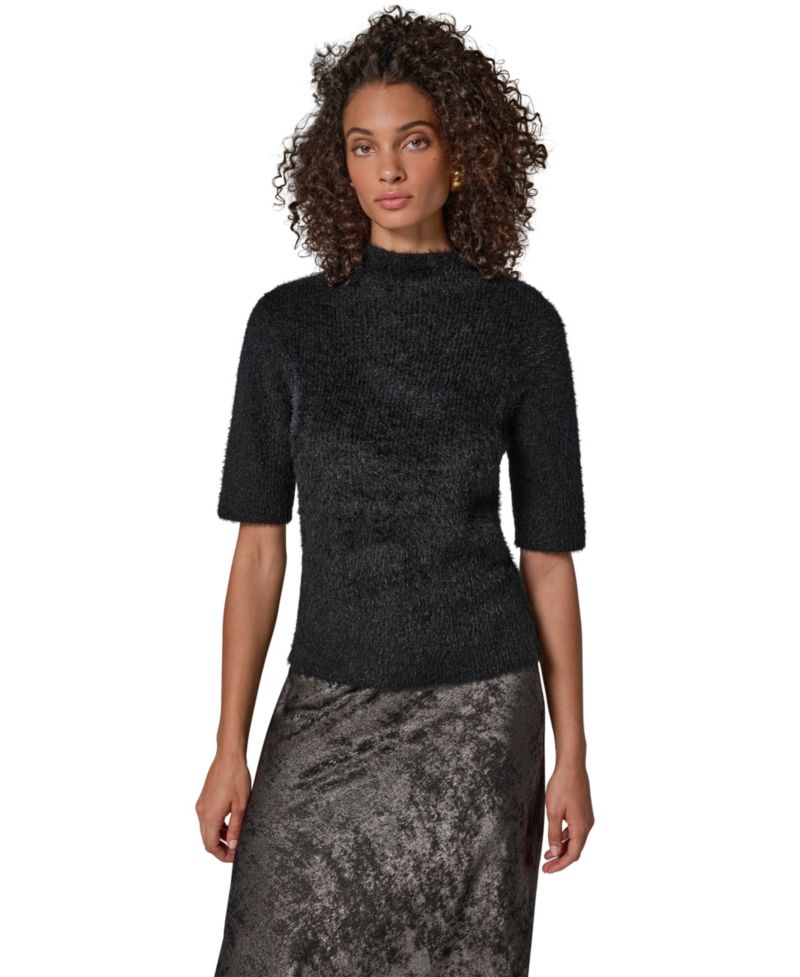 Women's Short-Sleeve Mock Neck Sweater