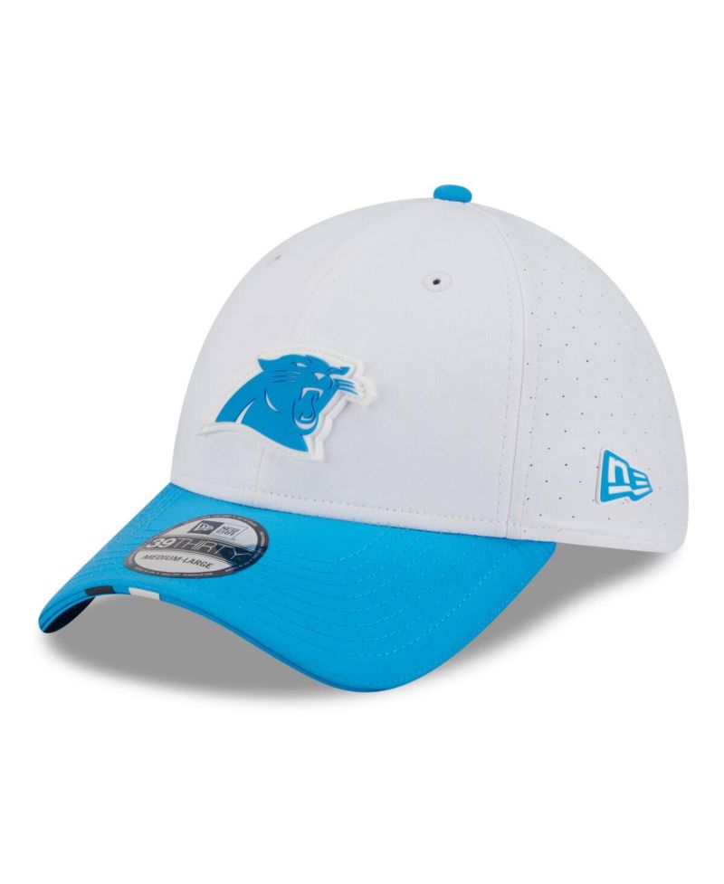Men's White/Blue Carolina Panthers 2025 NFL Training Camp 39THIRTY Flex Hat