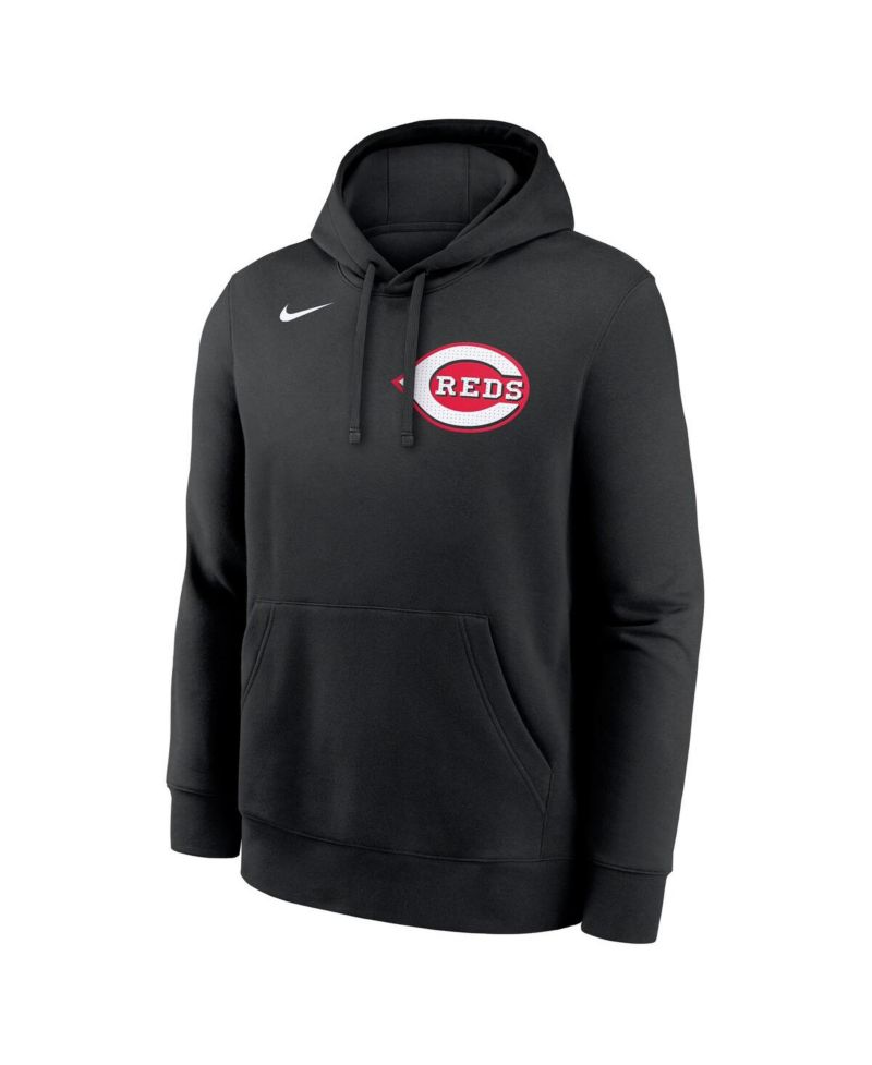 Men's Elly De La Cruz Black Cincinnati Reds Player Name & Number Club Fleece Pullover Hoodie
