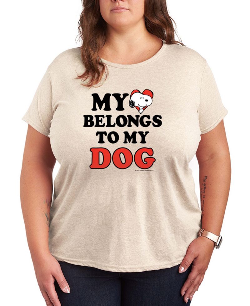 Women's Peanuts Snoopy My Heart Belongs To My Dog Short-Sleeve Graphic T-Shirt