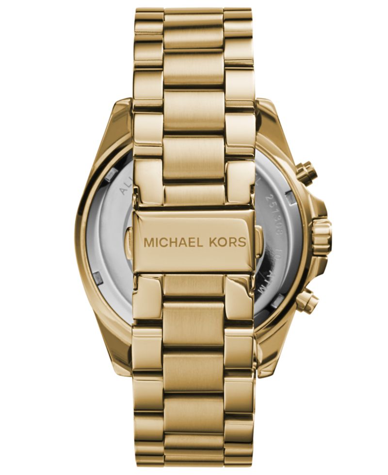 Unisex Chronograph Bradshaw Gold-Tone Stainless Steel Bracelet Watch 43mm MK5605