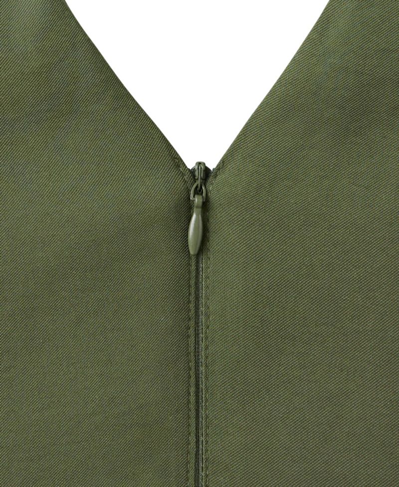 Women's Sleeveless V-Neck Midi Seam-Detail Dress