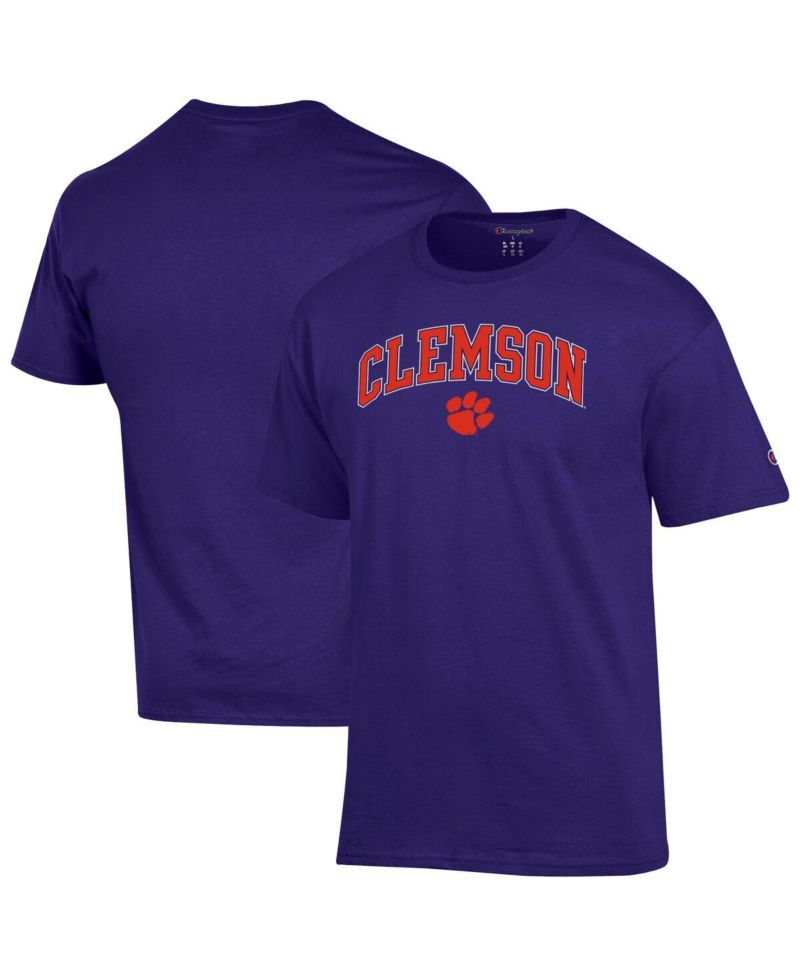 Men's Purple Clemson Tigers Arch Over Logo T-Shirt