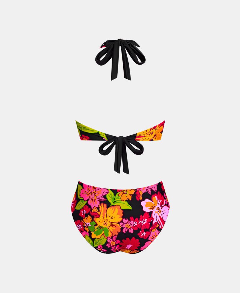 Women's V-Neck Halter Reversible Bikini Set