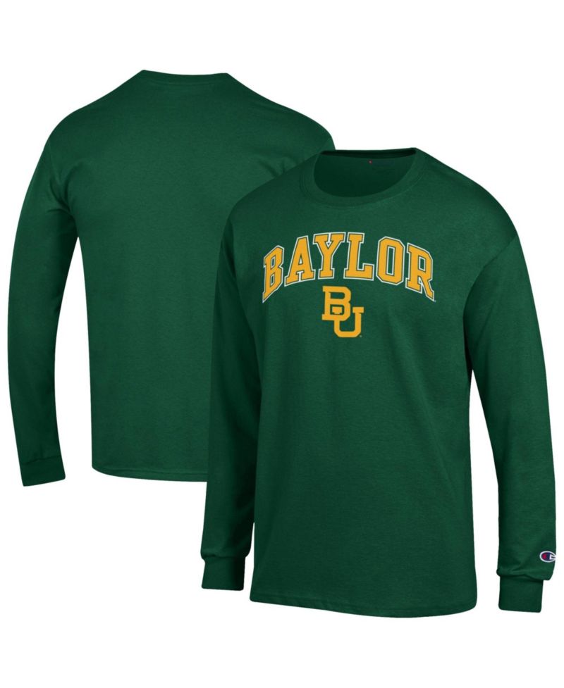 Men's Champion Green Baylor Bears Arch Over Logo Long Sleeve T-Shirt