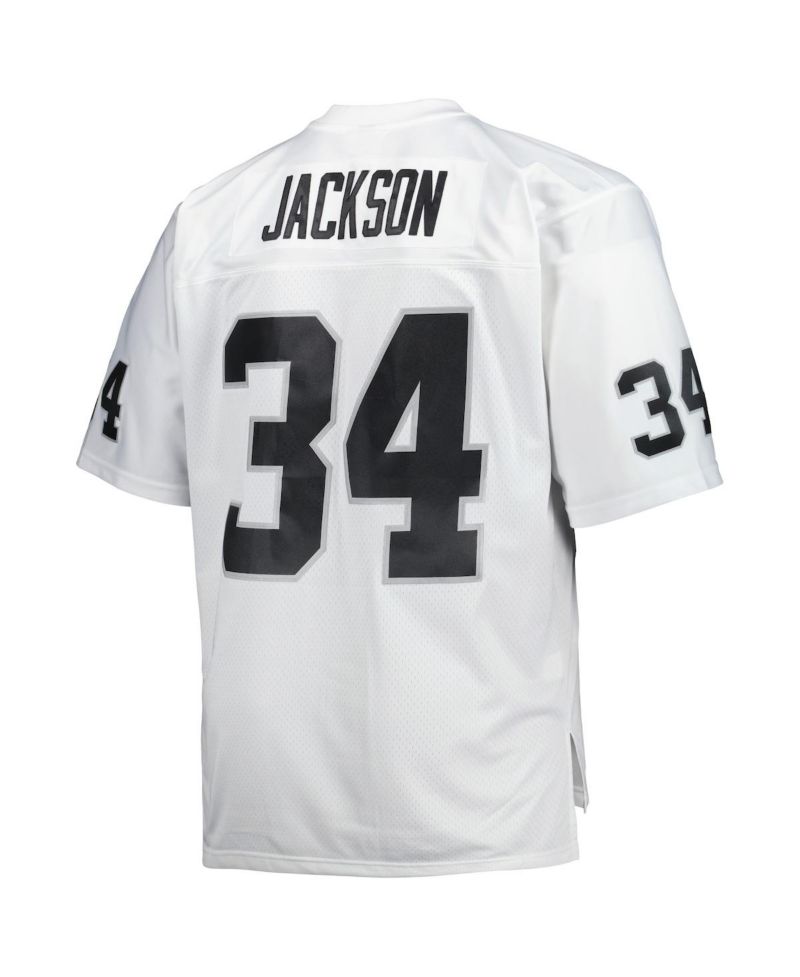 Men's Bo Jackson White Las Vegas Raiders Big and Tall 1988 Retired Player Replica Jersey