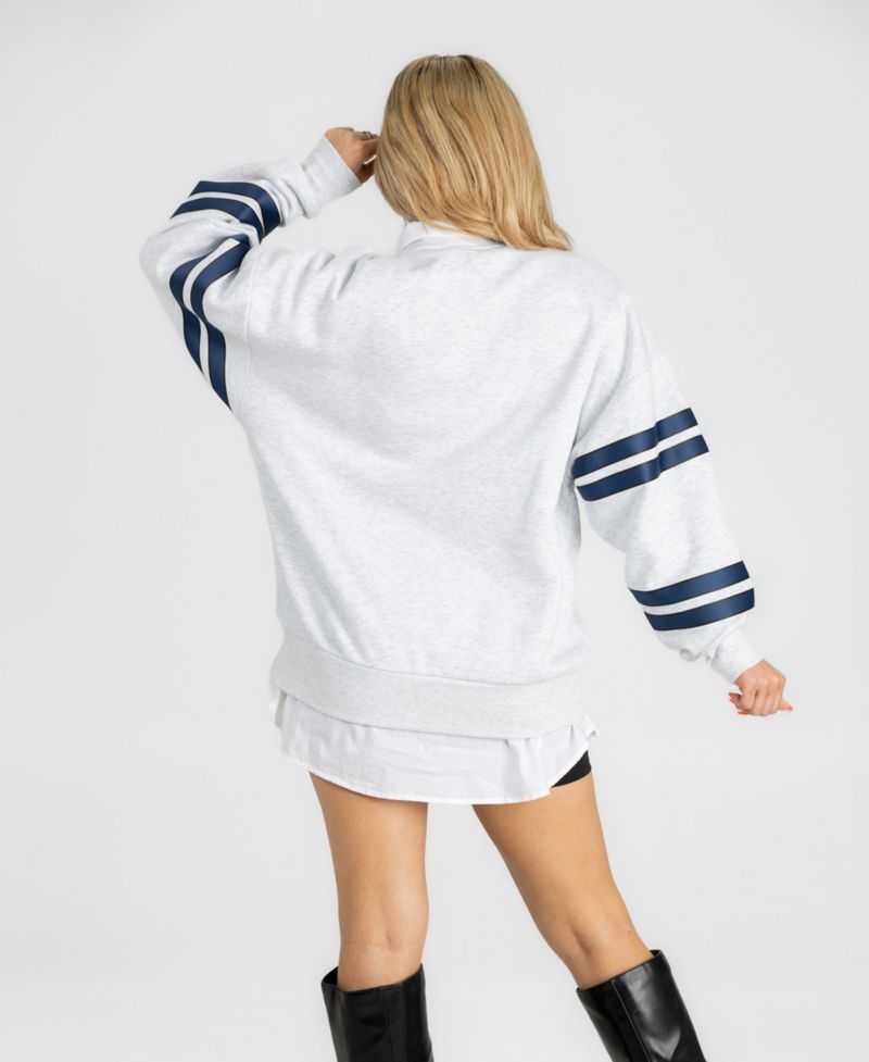 Women's Dallas Cowboys Stadium Stripes Oversized Fleece Sweatshirt