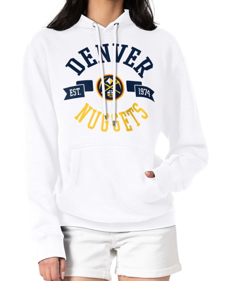 Women's White Denver Nuggets City Pullover Hoodie