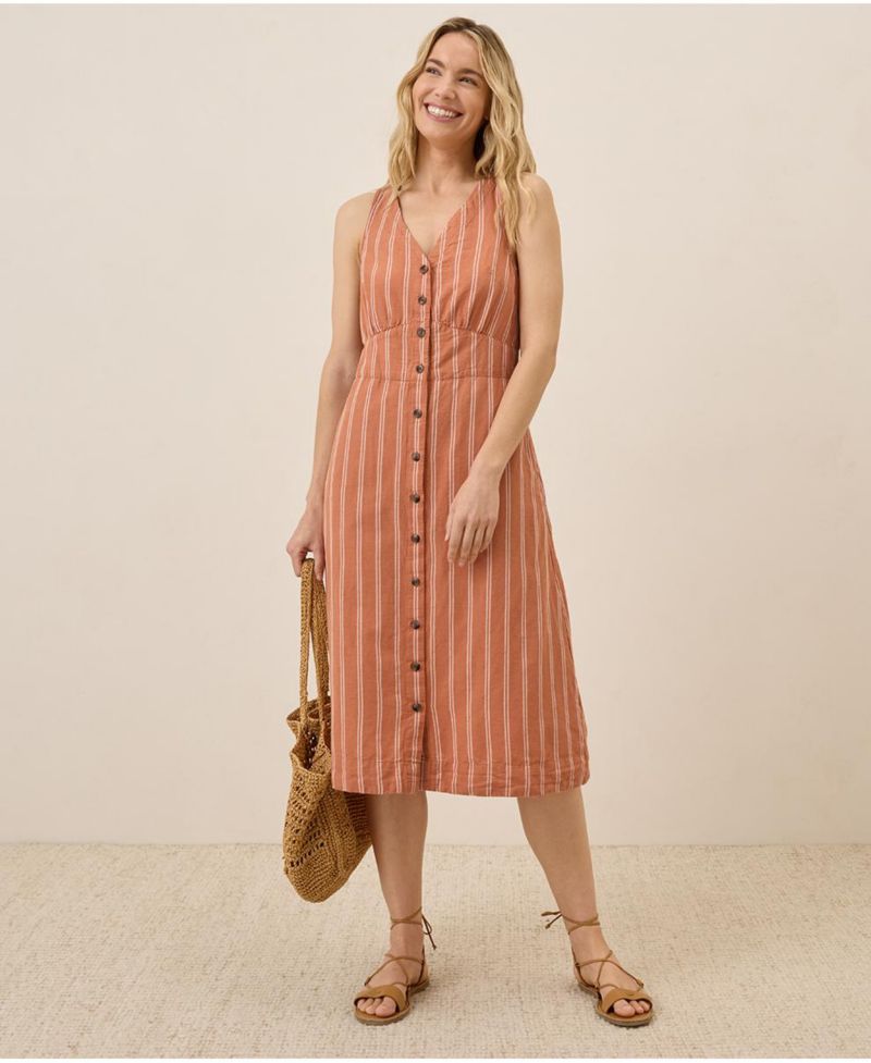 Women's Cotton Canopy Linen Blend Button-Front Dress