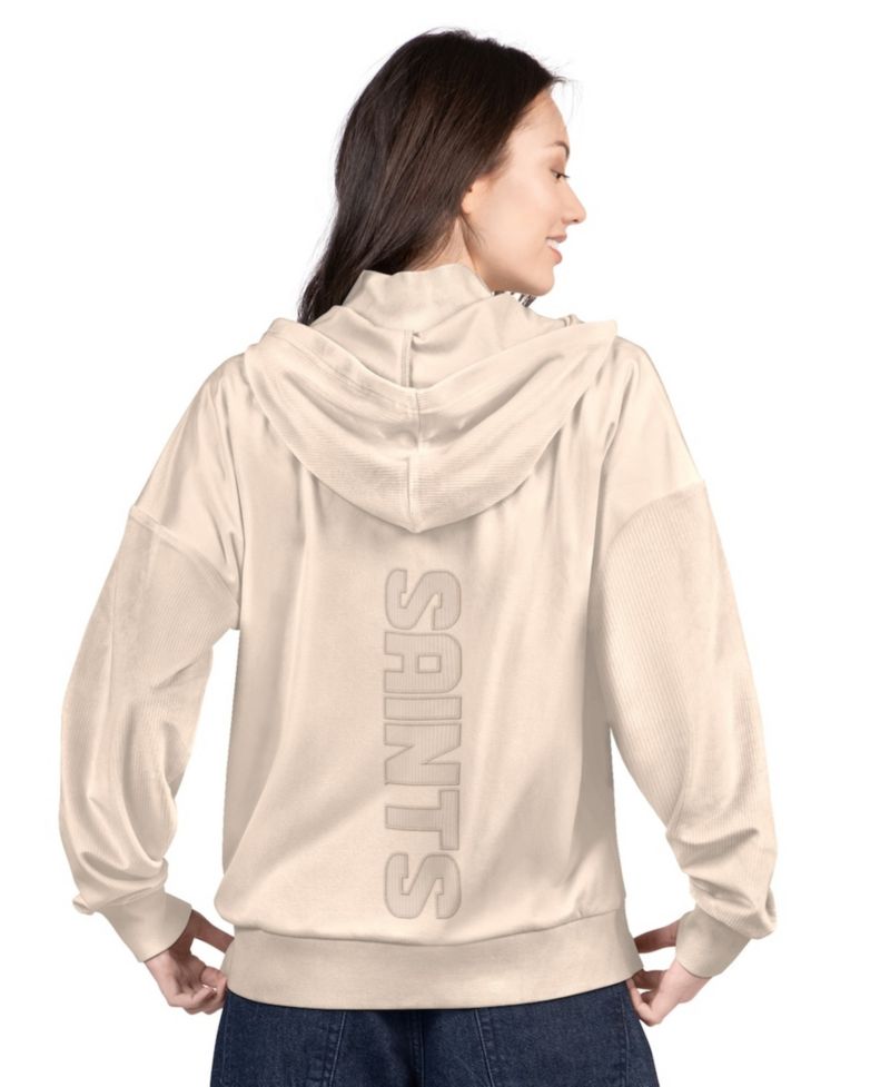 Women's Tan New Orleans Saints Rookie Full-Zip Hoodie